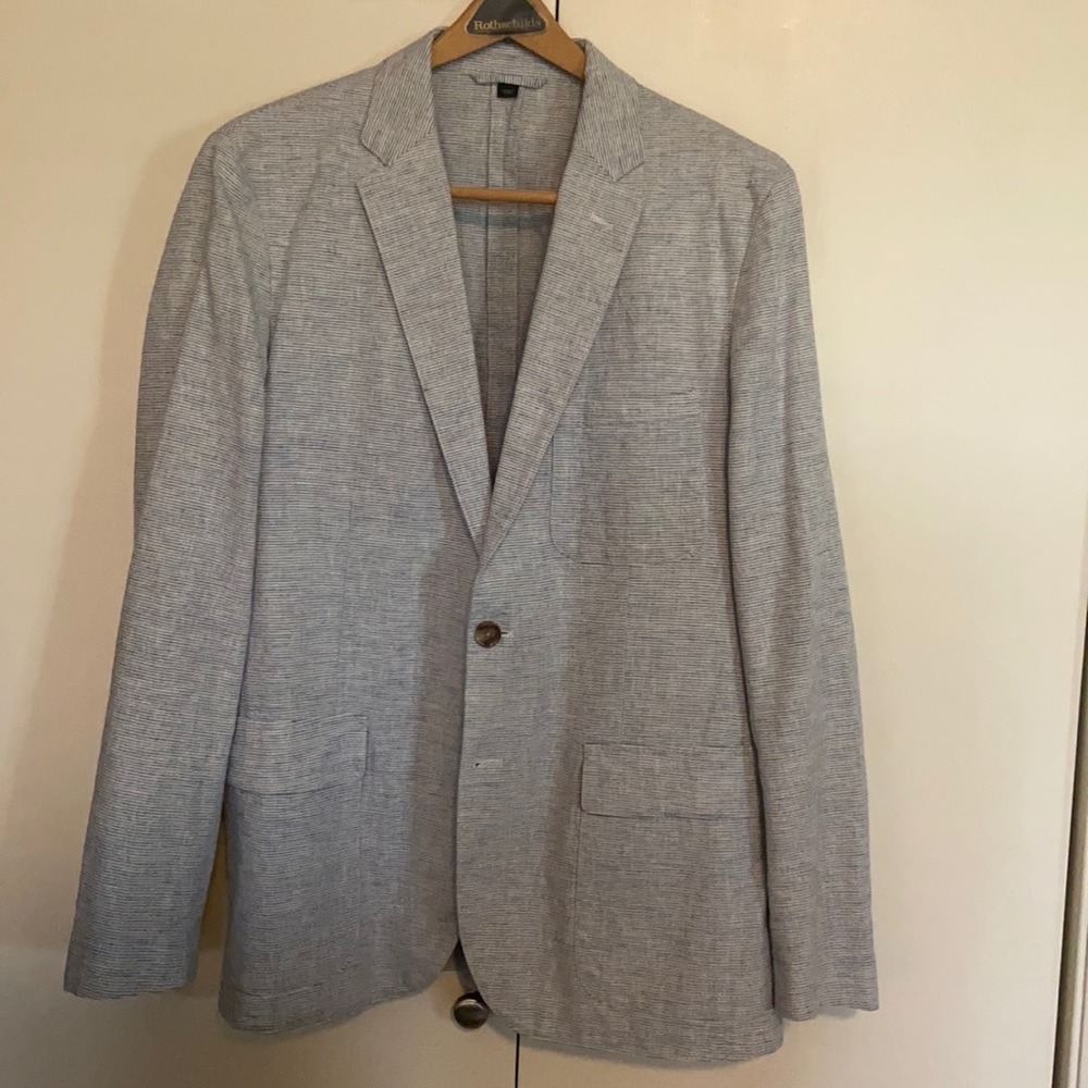 J. Crew striped cotton/linen blazer